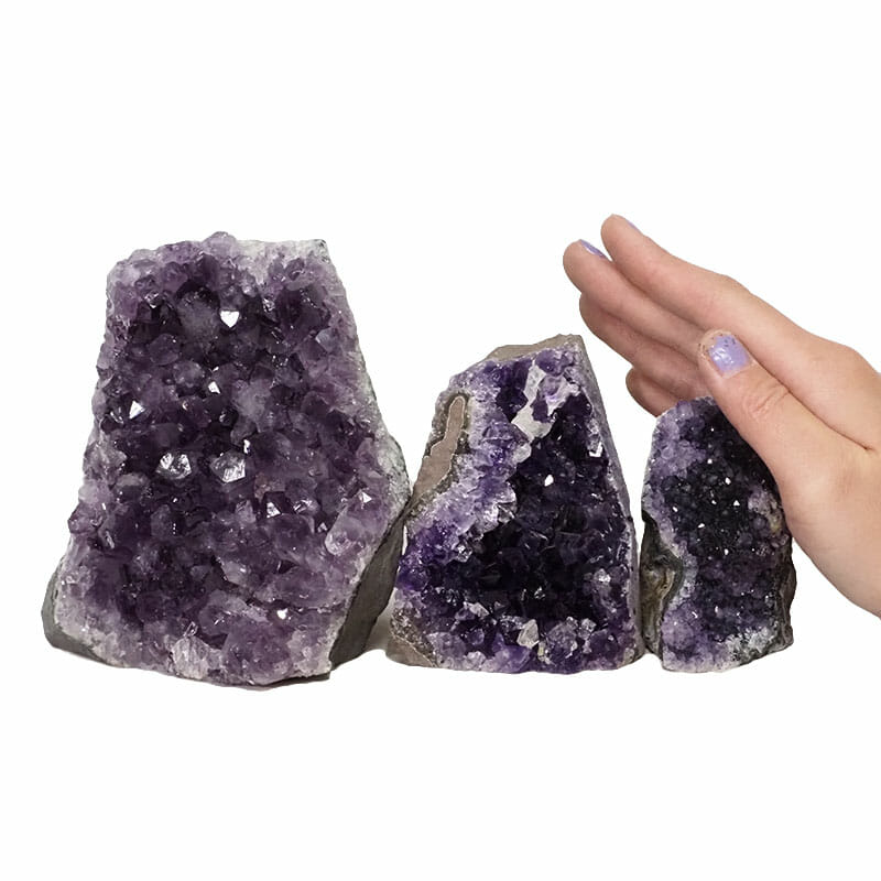 2.04kg Amethyst Crystal Geode Specimen Set 3 Pieces DN1412 4 Amethyst Crystal Geode Specimen Set DN1412 | Himalayan Salt Factory