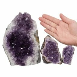 2.55kg Amethyst Crystal Geode Specimen Set 3 Pieces DN1431 5 Amethyst Crystal Geode Specimen Set DN1431 | Himalayan Salt Factory