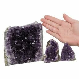 2.57kg Amethyst Crystal Geode Specimen Set 3 Pieces DN1432 5 Amethyst Crystal Geode Specimen Set DN1432 | Himalayan Salt Factory