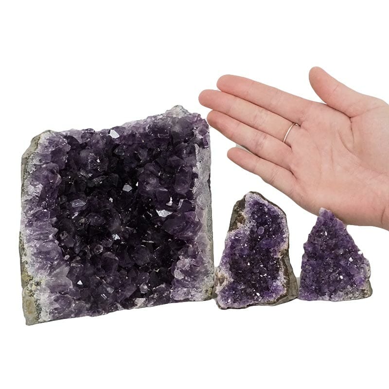 2.57kg Amethyst Crystal Geode Specimen Set 3 Pieces DN1432 4 Amethyst Crystal Geode Specimen Set DN1432 | Himalayan Salt Factory