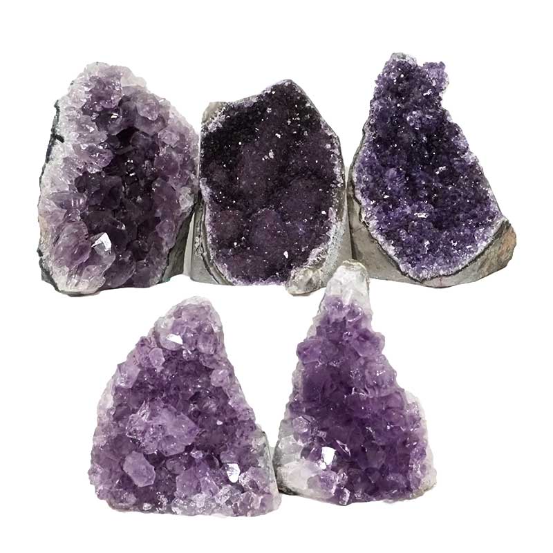2.18kg Amethyst Crystal Geode Specimen Set 5 Pieces DN1437 3 Amethyst Crystal Geode Specimen Set DN1437 | Himalayan Salt Factory