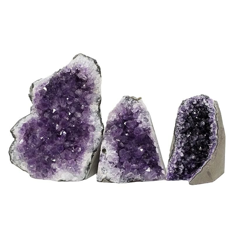 2.15kg Amethyst Crystal Geode Specimen Set 3 Pieces DN1441 3 Amethyst Crystal Geode Specimen Set DN1441 | Himalayan Salt Factory