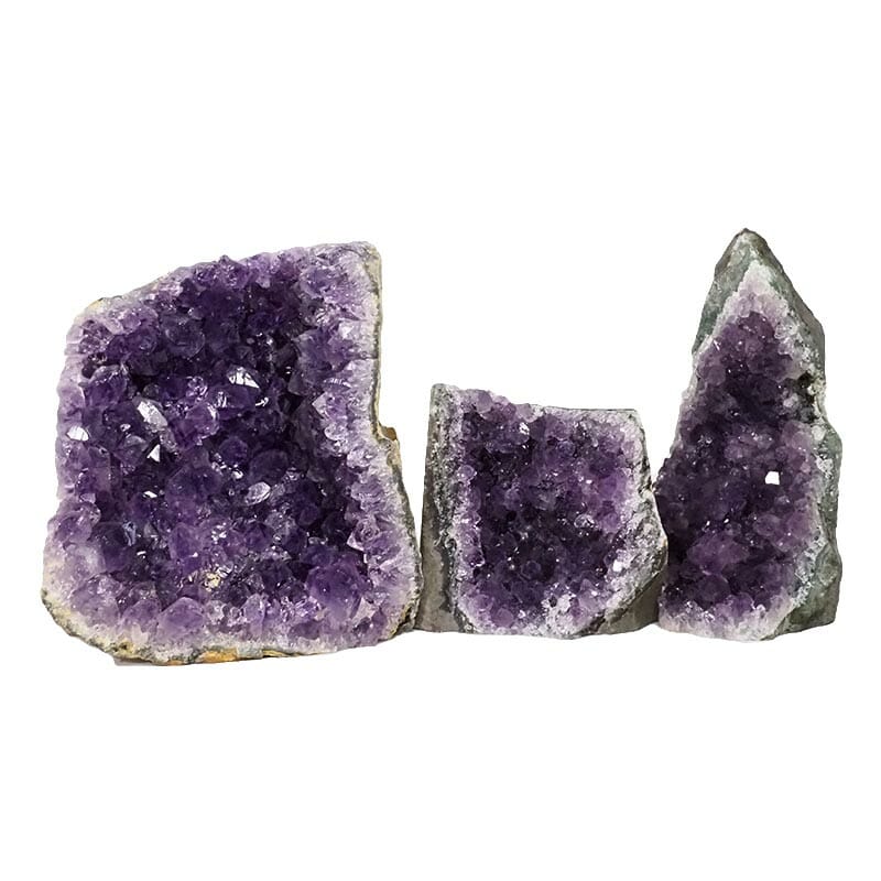 2.07kg Amethyst Crystal Geode Specimen Set 3 Pieces DN1442 3 Amethyst Crystal Geode Specimen Set DN1442 | Himalayan Salt Factory