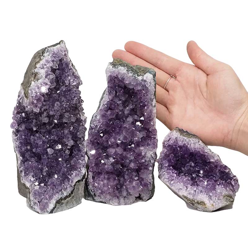 2.20kg Amethyst Crystal Geode Specimen Set 3 Pieces DN1445 4 Amethyst Crystal Geode Specimen Set DN1445 | Himalayan Salt Factory