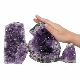2.11kg Amethyst Crystal Geode Specimen Set 3 Pieces DN1446 5 Amethyst Crystal Geode Specimen Set DN1446 | Himalayan Salt Factory