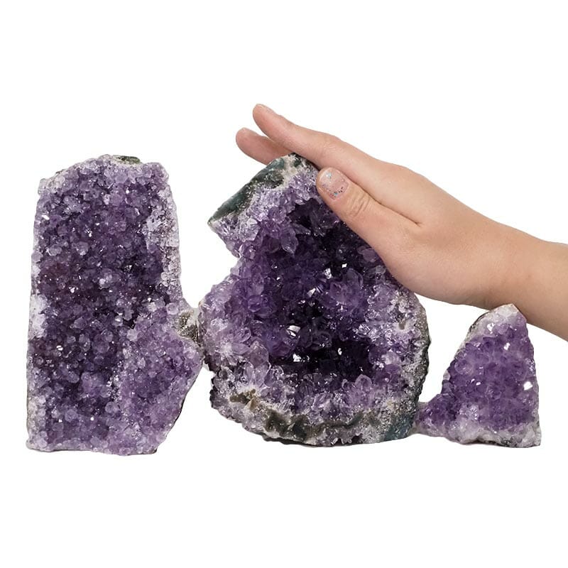 2.11kg Amethyst Crystal Geode Specimen Set 3 Pieces DN1446 4 Amethyst Crystal Geode Specimen Set DN1446 | Himalayan Salt Factory
