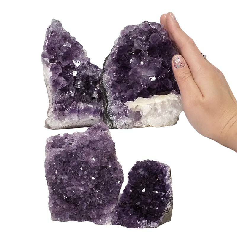2.09kg Amethyst Crystal Geode Specimen Set 4 Pieces DN1448 4 Amethyst Crystal Geode Specimen Set DN1448 | Himalayan Salt Factory