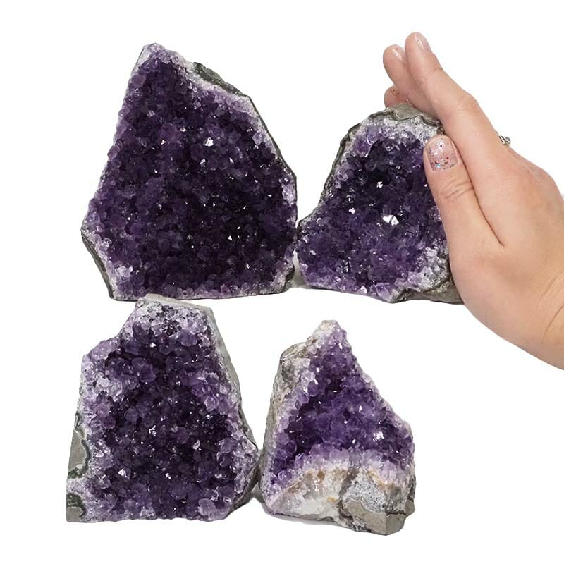 2.10kg Amethyst Crystal Geode Specimen Set 4 Pieces DN1451 4 Amethyst Crystal Geode Specimen Set DN1451 | Himalayan Salt Factory