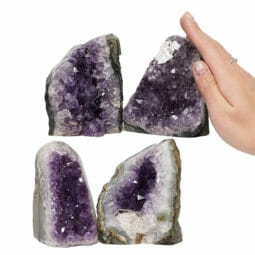 2.29kg Amethyst Polished Crystal Geode Specimen Set 4 Pieces DN1419 5 Amethyst Polished Crystal Geode Specimen Set DN1419 | Himalayan Salt Factory