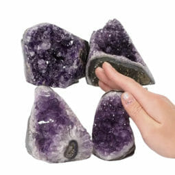 2kg Amethyst Polished Crystal Geode Specimen Set 4 Pieces DN1421 5 Amethyst Polished Crystal Geode Specimen Set DN1421 | Himalayan Salt Factory