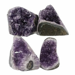 Amethyst Polished Crystal Geode Specimen Set DN1421 | Himalayan Salt Factory