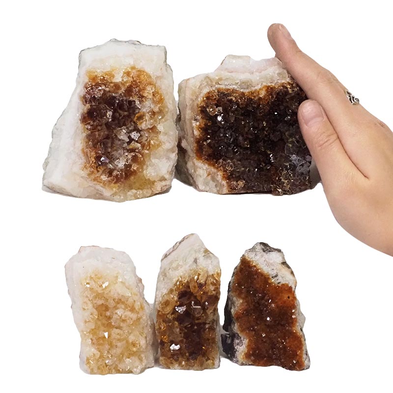 2.09kg Citrine Mini Cluster Specimen Set 5 Pieces N1581 4 Citrine Mini Cluster Specimen Set N1581 | Himalayan Salt Factory