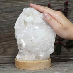 Natural Clear Quartz Cluster Lamp on LED Large Base DS1684 | Himalayan Salt Factory