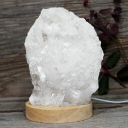 Natural Clear Quartz Cluster Lamp on LED Large Base DS1684 | Himalayan Salt Factory