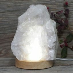 Natural Clear Quartz Cluster Lamp on LED Large Base DS1686 | Himalayan Salt Factory