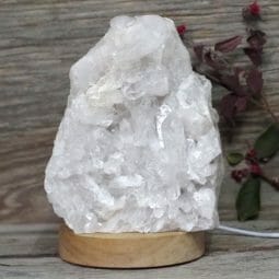 Natural Clear Quartz Cluster Lamp on LED Large Base DS1686 | Himalayan Salt Factory
