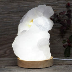 Natural Clear Quartz Cluster Lamp on LED Large Base DS1689 | Himalayan Salt Factory