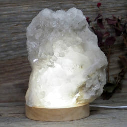 Natural Clear Quartz Cluster Lamp on LED Large Base DS1694 | Himalayan Salt Factory