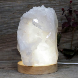 Natural Clear Quartz Cluster Lamp on LED Large Base DS1696 | Himalayan Salt Factory