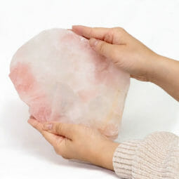 1.08kg Natural Rose Quartz Polished Slab Plate J1487 6 Natural Rose Quartz Polished Slab Plate J1487 | Himalayan Salt Factory