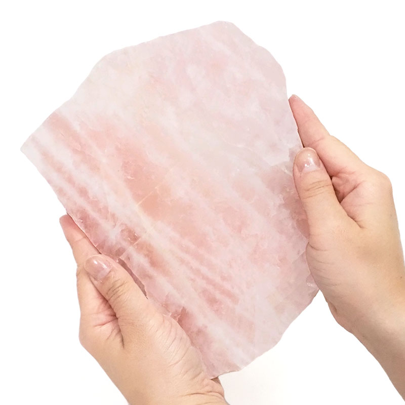 1.16kg Natural Rose Quartz Polished Slab Plate S1066 4 Natural Rose Quartz Polished Slab Plate S1066 | Himalayan Salt Factory