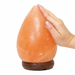 Pear Salt Lamp - Timber Base (12V – 12W) Energy Efficient 9 Pear Salt Lamp - Timber Base (12V – 12W) | Himalayan Salt Factory