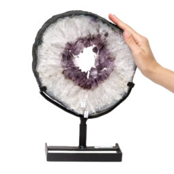 4.35kg Natural Brazil Amethyst Geode Slice DK453 | Himalayan Salt Factory