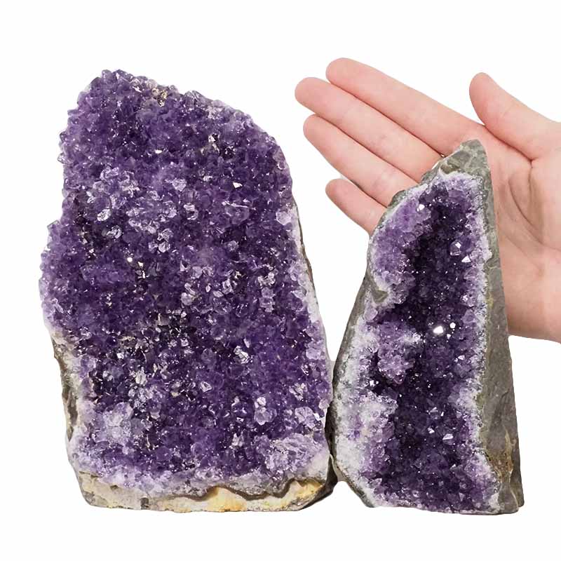 2.35kg Amethyst Crystal Geode Specimen Set 2 Pieces DN1461 4 Amethyst Crystal Geode Specimen Set DN1461 | Himalayan Salt Factory