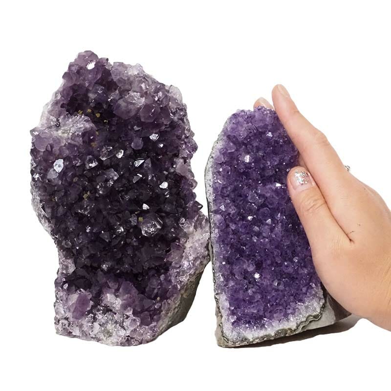 2.36kg Amethyst Crystal Geode Specimen Set 2 Pieces DN1463 4 Amethyst Crystal Geode Specimen Set DN1463 | Himalayan Salt Factory