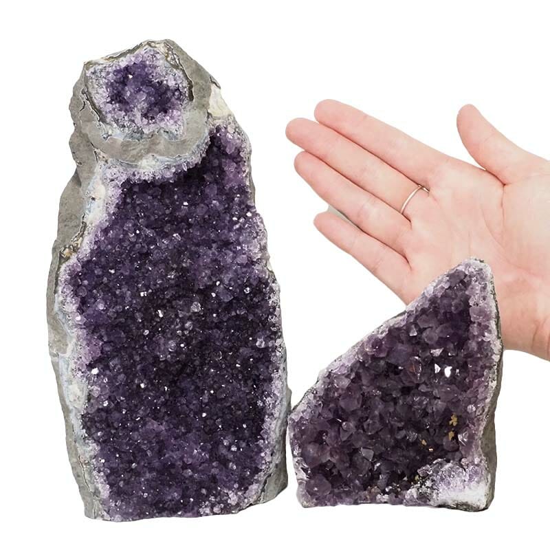 2.54kg Amethyst Crystal Geode Specimen Set 2 Pieces DN1465 4 Amethyst Crystal Geode Specimen Set DN1465 | Himalayan Salt Factory
