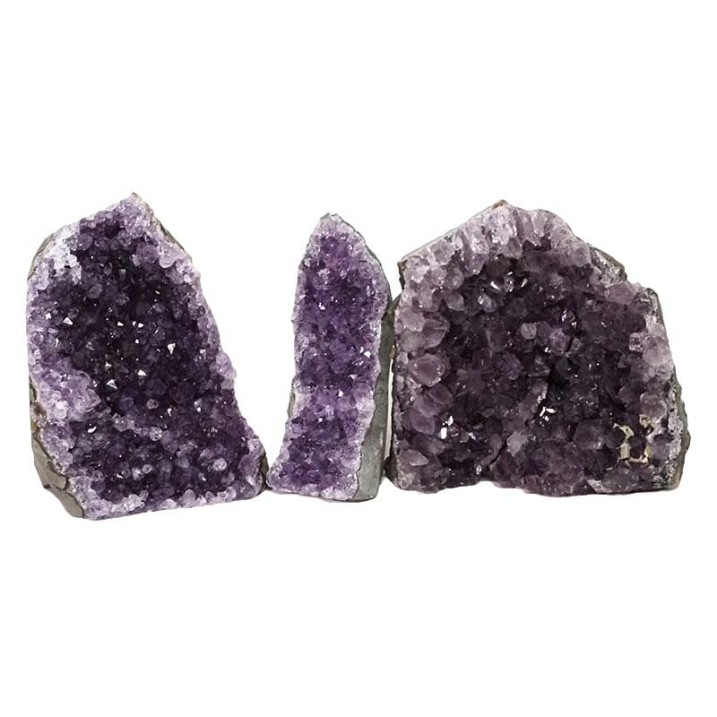 2.29kg Amethyst Crystal Geode Specimen Set 3 Pieces DN1473 3 Amethyst Crystal Geode Specimen Set DN1473 | Himalayan Salt Factory