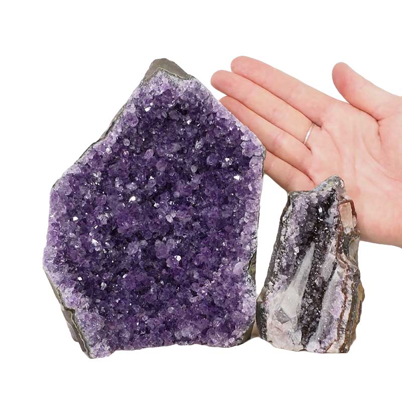 2.07kg Amethyst Crystal Geode Specimen Set 2 Pieces DN1486 4 Amethyst Crystal Geode Specimen Set DN1486 | Himalayan Salt Factory