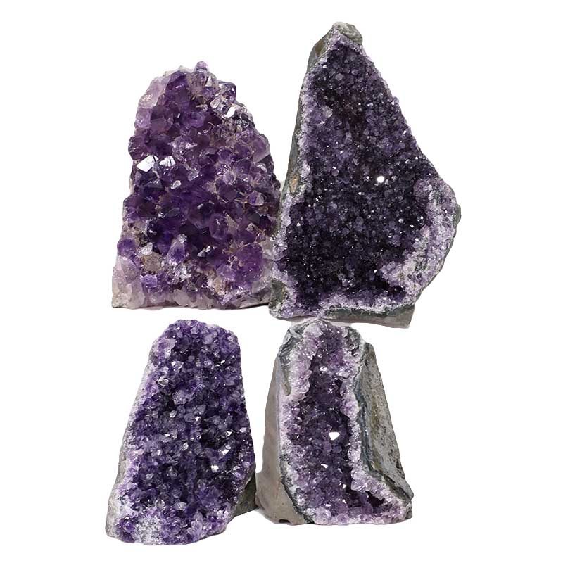 2.51kg Amethyst Crystal Geode Specimen Set 4 Pieces DN1492 3 Amethyst Crystal Geode Specimen Set DN1492 | Himalayan Salt Factory