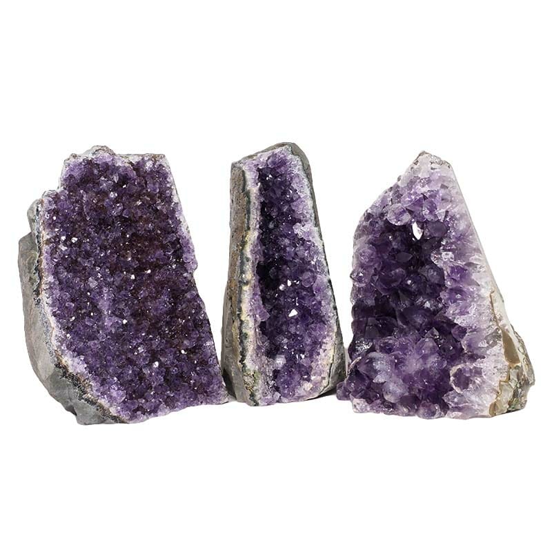 2.40kg Amethyst Crystal Geode Specimen Set 3 Pieces DN1494 3 Amethyst Crystal Geode Specimen Set DN1494 | Himalayan Salt Factory