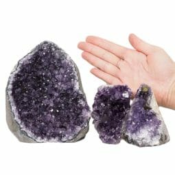 2.13kg Amethyst Crystal Geode Specimen Set 3 Pieces DN1500 5 Amethyst Crystal Geode Specimen Set DN1500 | Himalayan Salt Factory
