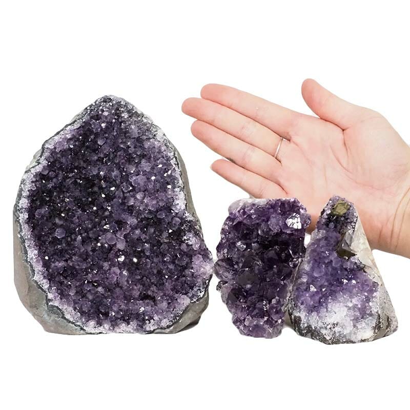 2.13kg Amethyst Crystal Geode Specimen Set 3 Pieces DN1500 4 Amethyst Crystal Geode Specimen Set DN1500 | Himalayan Salt Factory