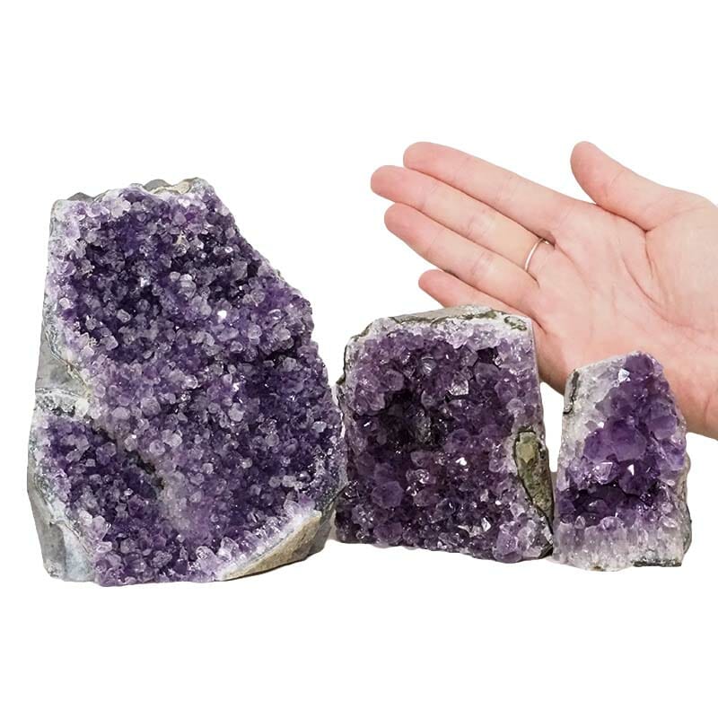 2.09kg Amethyst Crystal Geode Specimen Set 3 Pieces DN1503 4 Amethyst Crystal Geode Specimen Set DN1503 | Himalayan Salt Factory