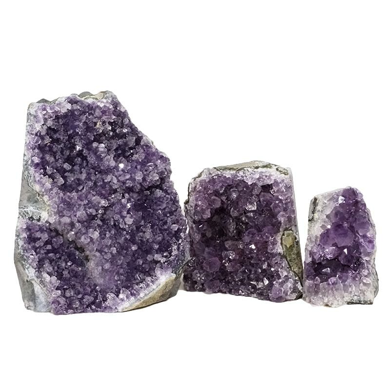 2.09kg Amethyst Crystal Geode Specimen Set 3 Pieces DN1503 3 Amethyst Crystal Geode Specimen Set DN1503 | Himalayan Salt Factory