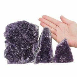 2.13kg Amethyst Crystal Geode Specimen Set 3 Pieces DN1506 5 Amethyst Crystal Geode Specimen Set DN1506 | Himalayan Salt Factory