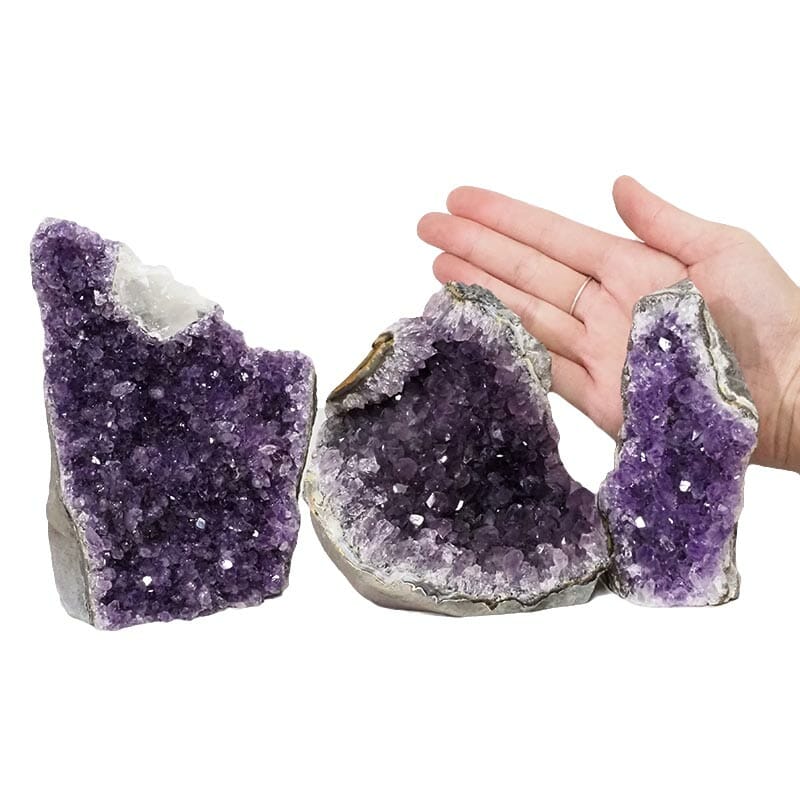 2.26kg Amethyst Crystal Geode Specimen Set 3 Pieces DN1508 4 Amethyst Crystal Geode Specimen Set DN1508 | Himalayan Salt Factory