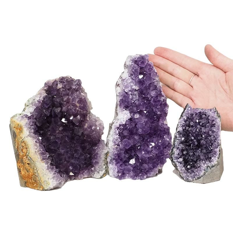 2.20kg Amethyst Crystal Geode Specimen Set 3 Pieces DN1510 4 Amethyst Crystal Geode Specimen Set DN1510 | Himalayan Salt Factory