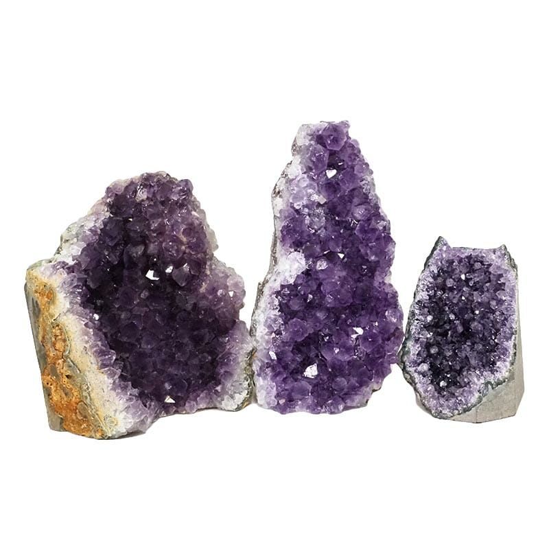 2.20kg Amethyst Crystal Geode Specimen Set 3 Pieces DN1510 3 Amethyst Crystal Geode Specimen Set DN1510 | Himalayan Salt Factory