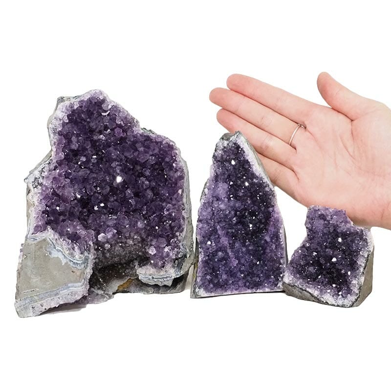2.05kg Amethyst Crystal Geode Specimen Set 3 Pieces DN1511 4 Amethyst Crystal Geode Specimen Set DN1511 | Himalayan Salt Factory