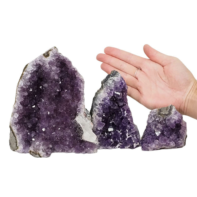 2.25kg Amethyst Crystal Geode Specimen Set 3 Pieces DN1514 4 Amethyst Crystal Geode Specimen Set DN1514 | Himalayan Salt Factory