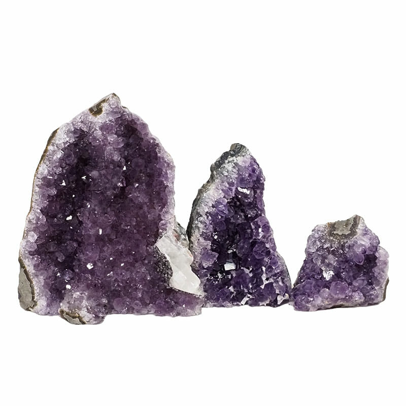 2.25kg Amethyst Crystal Geode Specimen Set 3 Pieces DN1514 3 Amethyst Crystal Geode Specimen Set DN1514 | Himalayan Salt Factory
