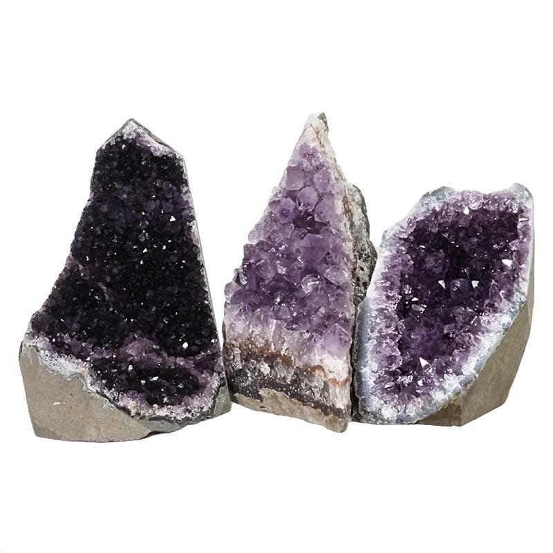 2.32kg Amethyst Crystal Geode Specimen Set 3 Pieces DN1519 3 Amethyst Crystal Geode Specimen Set DN1519 | Himalayan Salt Factory