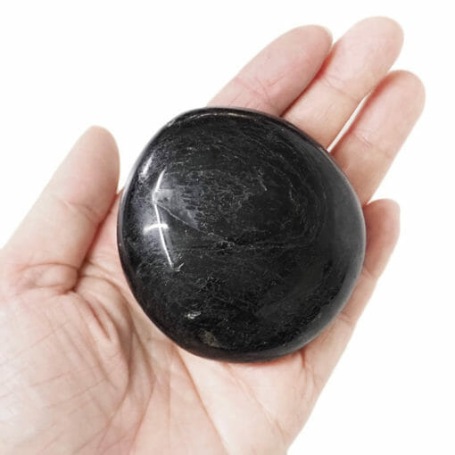 Black Tourmaline Polished Palm Stone - Large | Himalayan Salt Factory