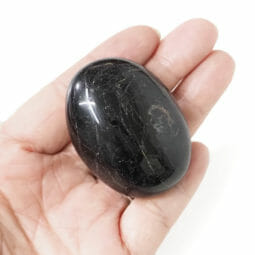 Black Tourmaline Polished Palm Stone - Small | Himalayan Salt Factory