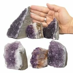 2.17kg Amethyst Mini Cluster Specimen Set 6 Pieces J1805 | Himalayan Salt Factory