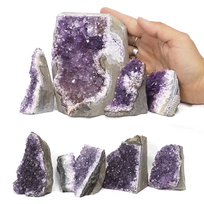 2.04kg Amethyst Mini Cluster Specimen Set 8 Pieces J1806 4 2.04kg Amethyst Mini Cluster Specimen Set 8 Pieces J1806 | Himalayan Salt Factory